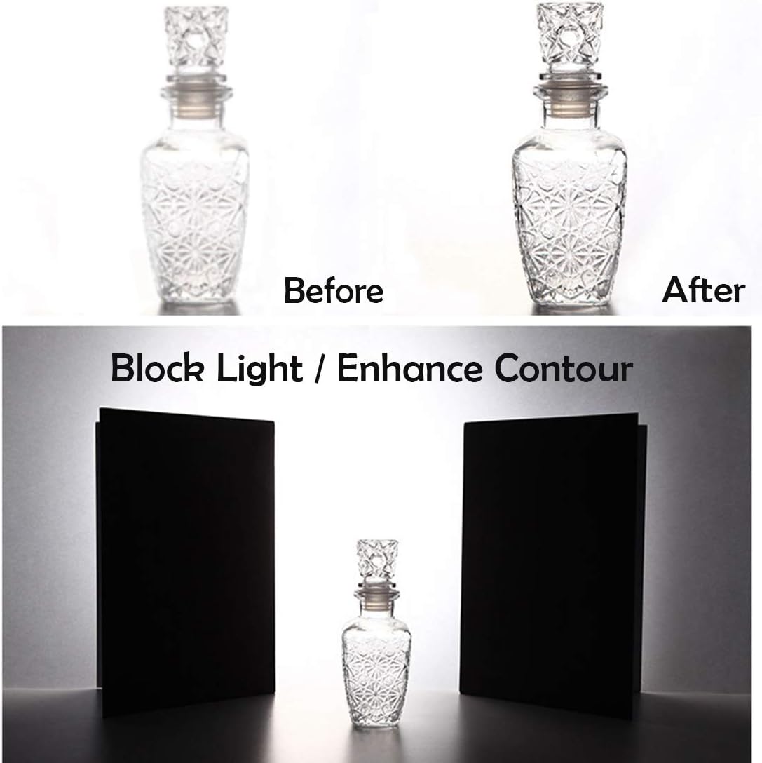 3in1 Light Reflector Photography Cardboard 12x8 inch Black White and Silver