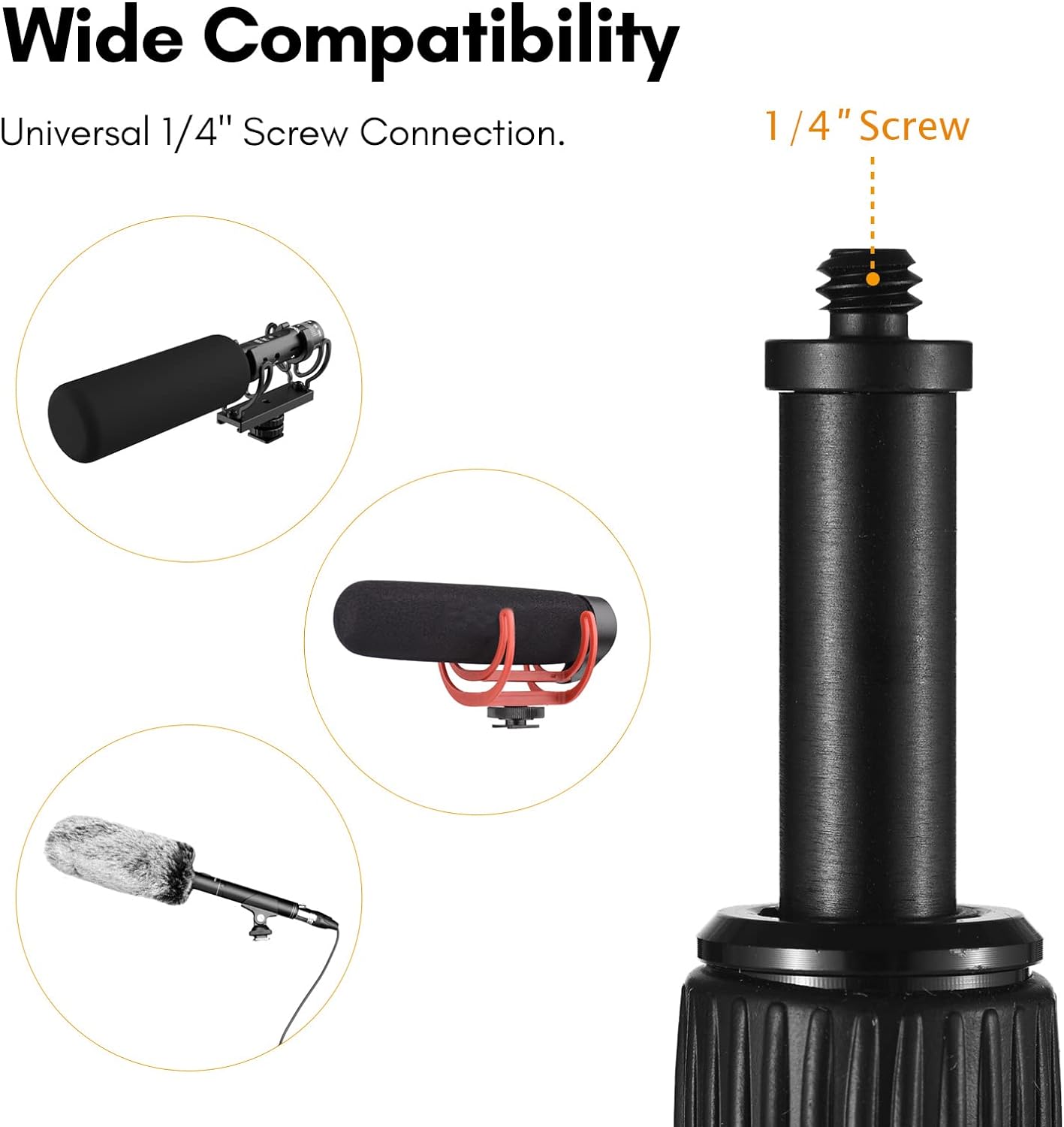 Microphone Boom Arm 5-Section Extendable Mic Arm Carbon Fiber Boom Pole for Microphones