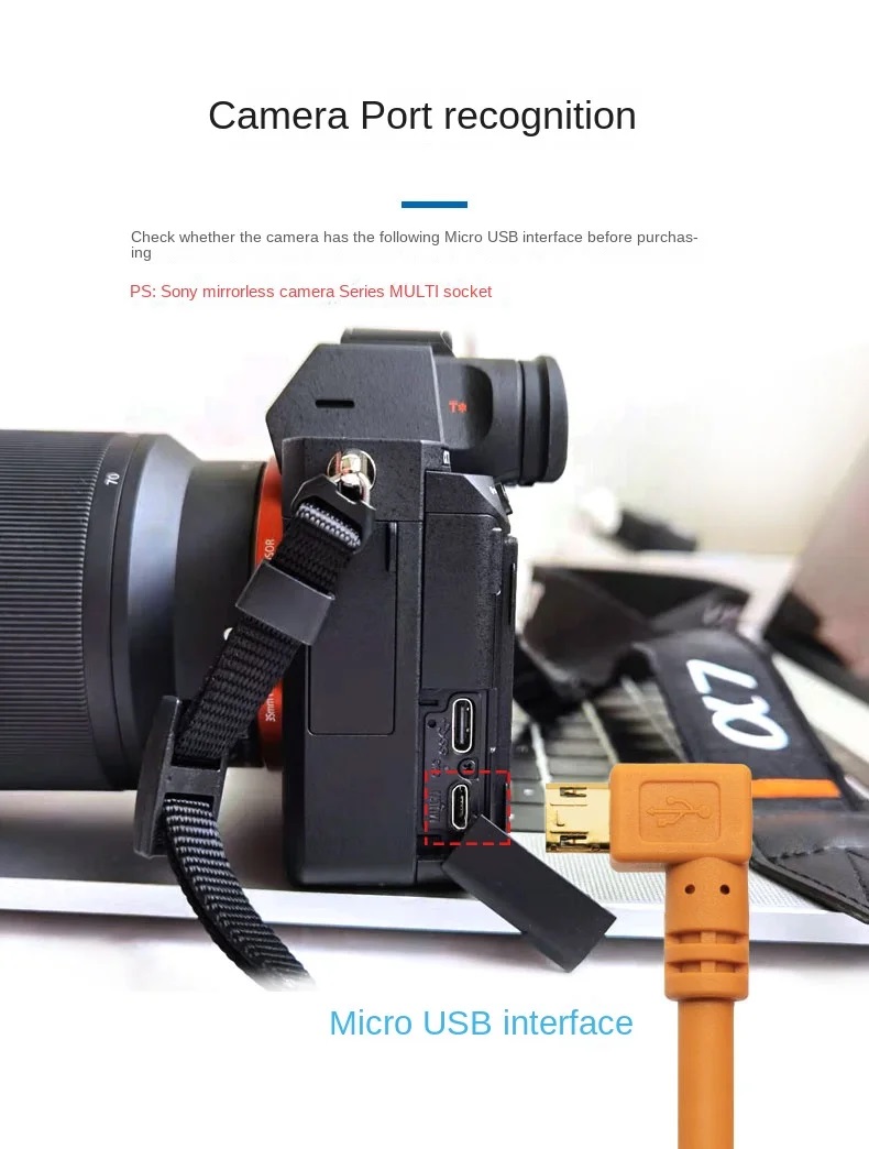 USB 2.0 Micro Cable Micro USB Camera 90 Degree Angled Cable 3M