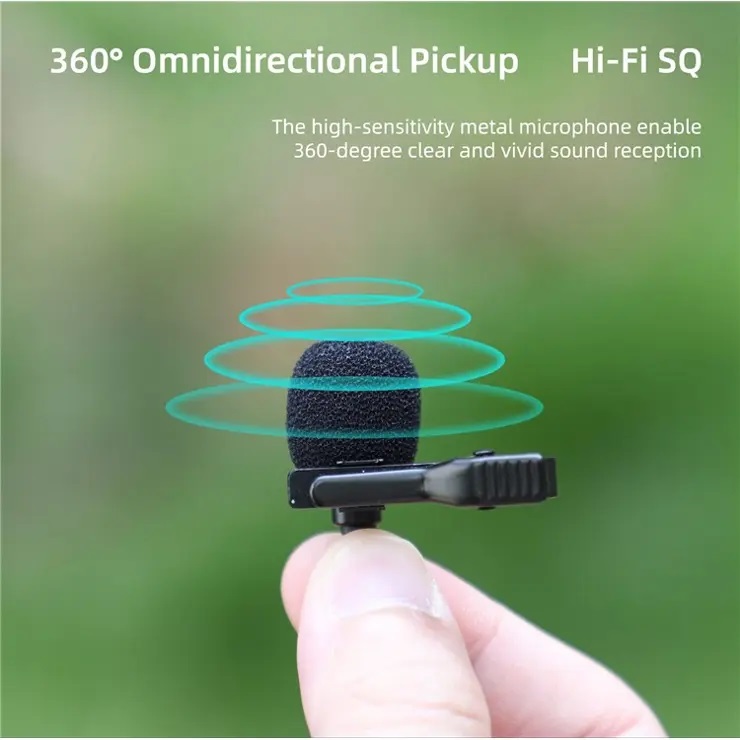 Lavalier Microphone Mini Mic Audio Recording for Insta360 X3 / x2