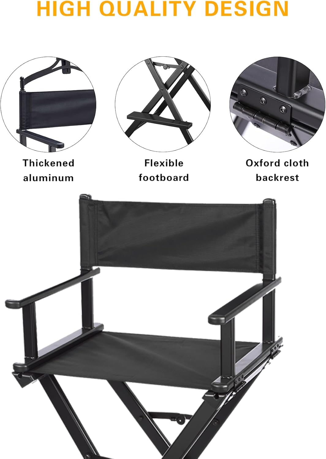 Makeup Folding Chair Aluminum Frame Artist Directors Chair