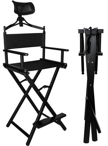 Makeup Folding Chair Aluminum Frame Artist Directors Chair With Headrest