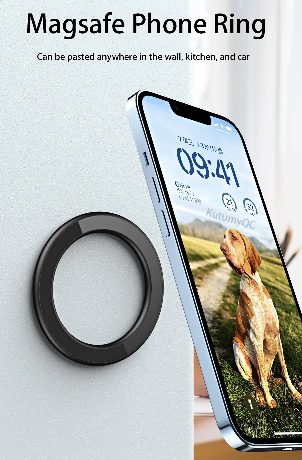 Magsafe Magnetic Ring Holder for iPhone Magnet Wall Mobile Phone Holder Magnetic Car Phone Stand