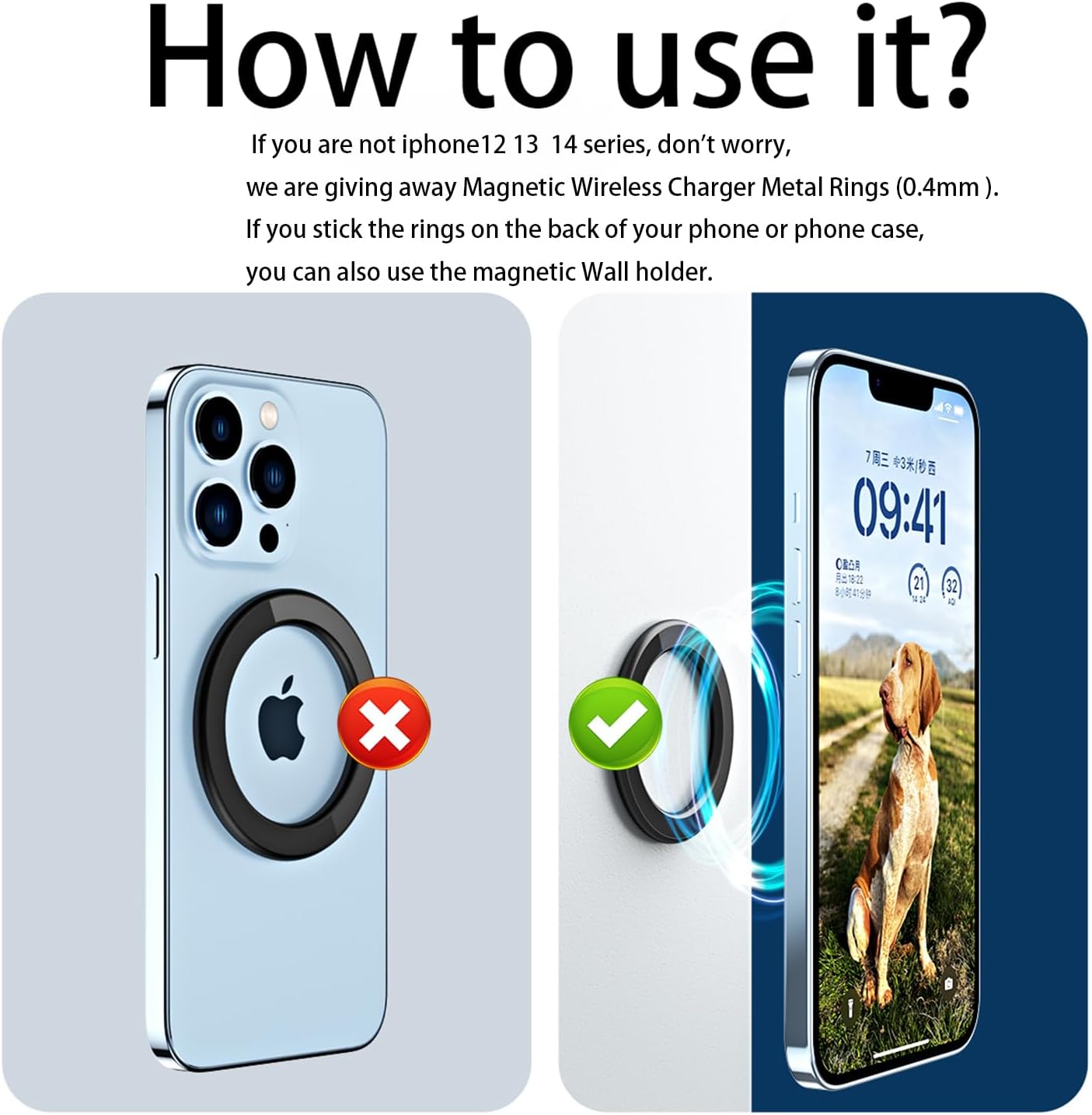 Magsafe Magnetic Ring Holder for iPhone Magnet Wall Mobile Phone Holder Magnetic Car Phone Stand