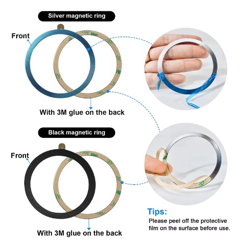Magsafe Magnetic Plate Ring Universal Stickers Support Wireless Charger Metal Plate Sheet for iPhone Samsung Xiaomi