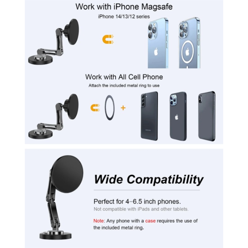 Magsafe Car Magnetic Phone Holder Stand Dashborad Magnet Car Mount