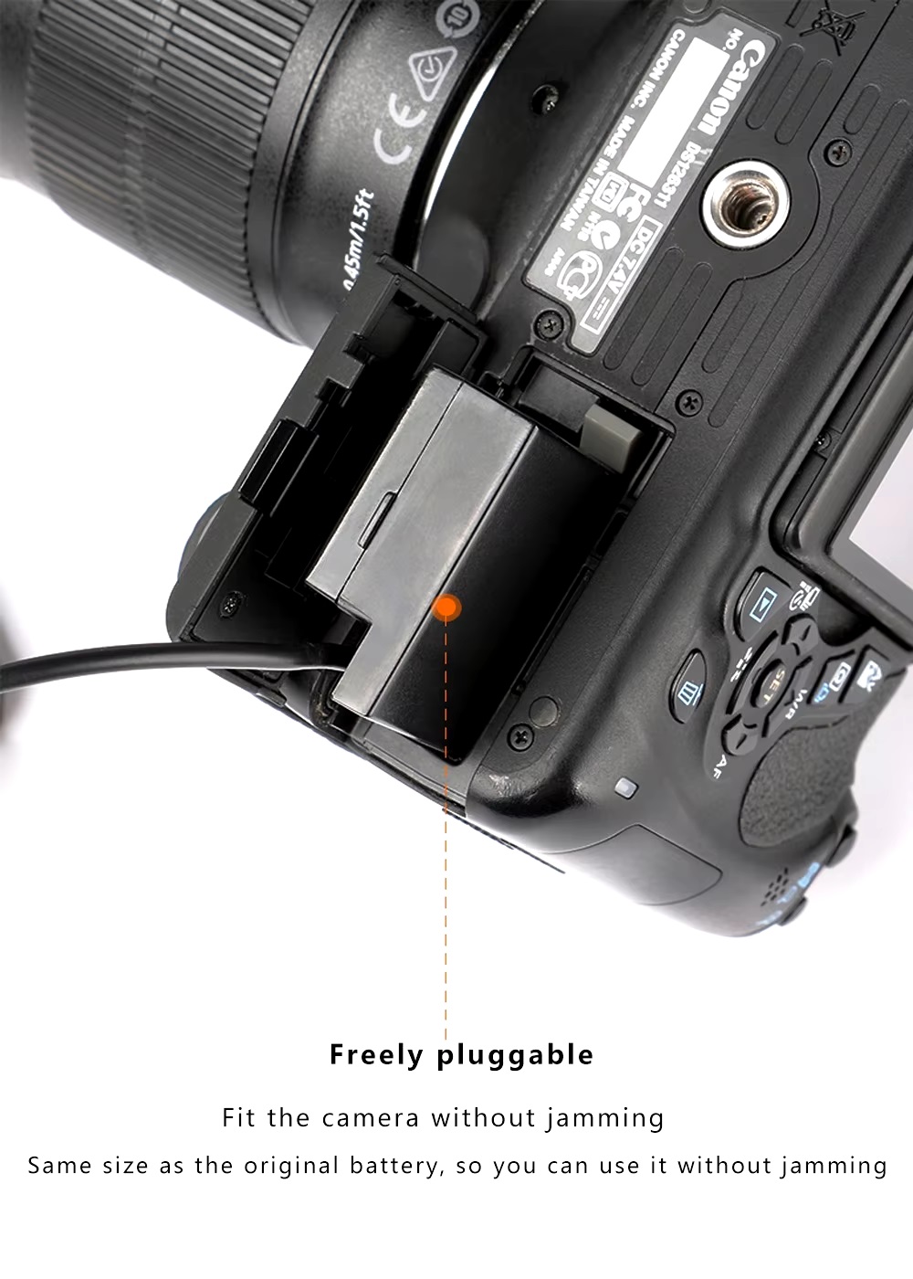 Type-C To LP-E8 DR-E8 PD-BX-Convertor Dummy Battery for Canon EOS 700D 650D 600D 550D KISS X4 X5 X6 T2i T3i T5i