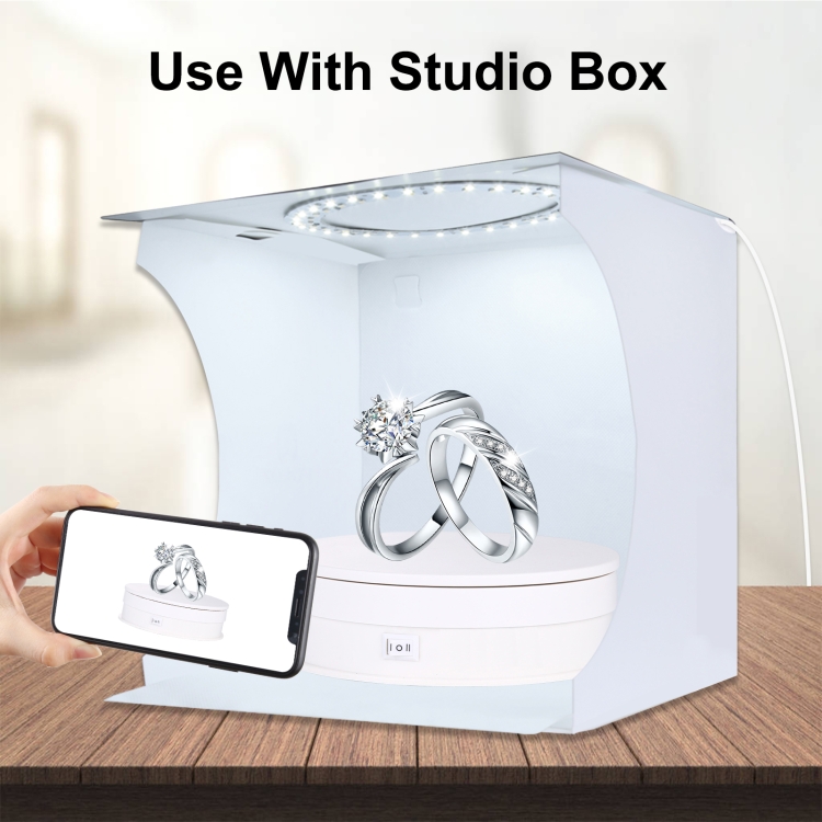 PULUZ 15cm Adjusting Speed Rotating Turntable Display Stand Load 3kg(White)