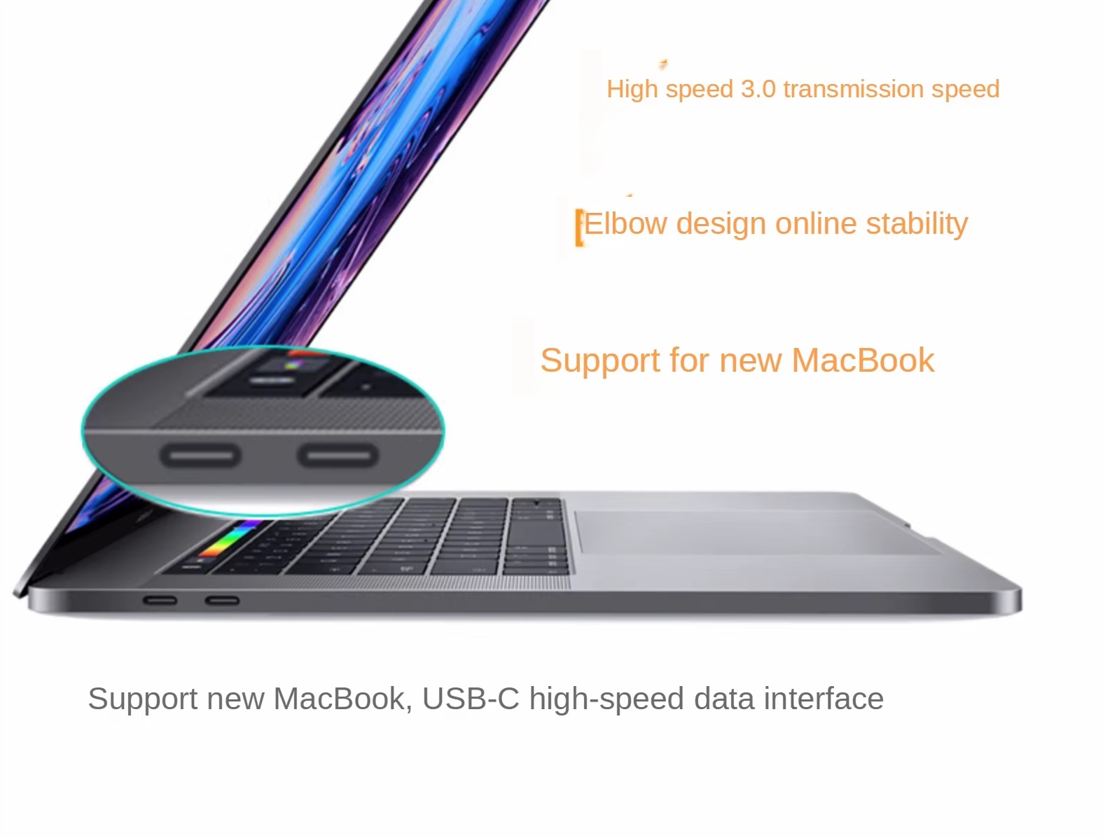Eazedream Type-C USB to USB-C Tethered Cable 3M