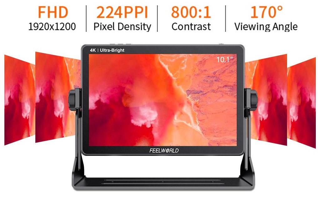 FEELWORLD LUT11S 10.1" 4K Ultra-Bright Touchscreen Monitor with Loop-Through HDMI & 3G-SDI