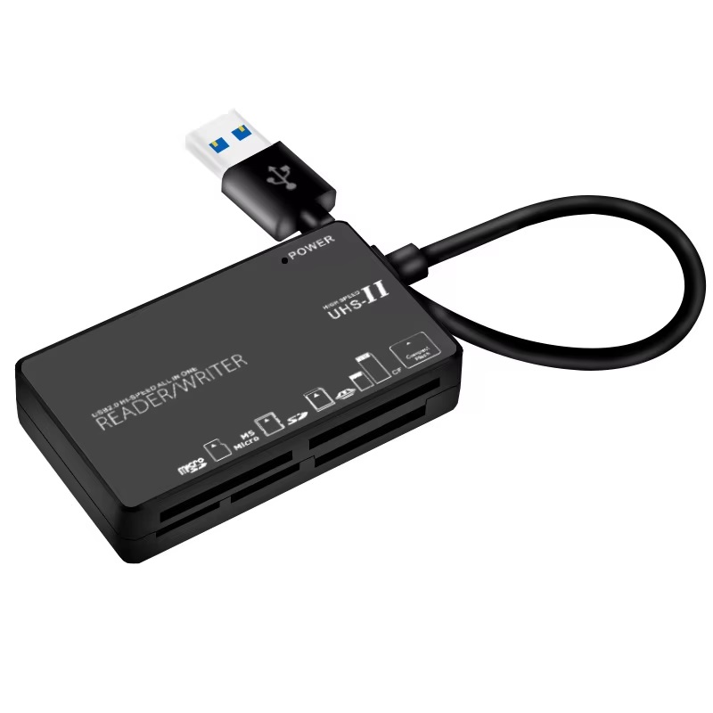 6in1 USB 2.0 Multi USB Splitter TF/SD/MS/CF/M2/XD Memory Card Reader Adapter