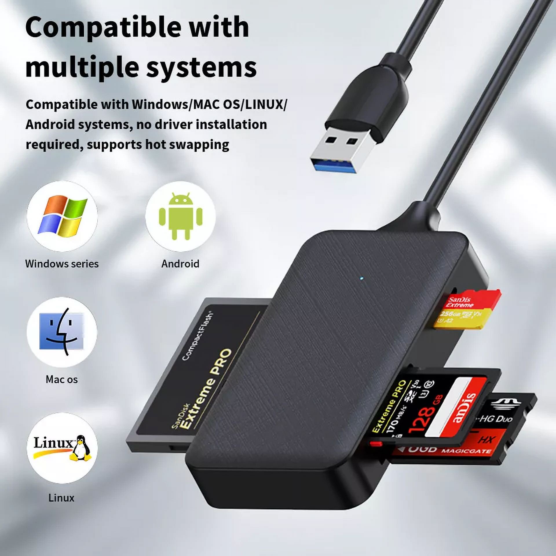 4in1 SD Micro SD TF CF MS Memory Card Reader Adapter