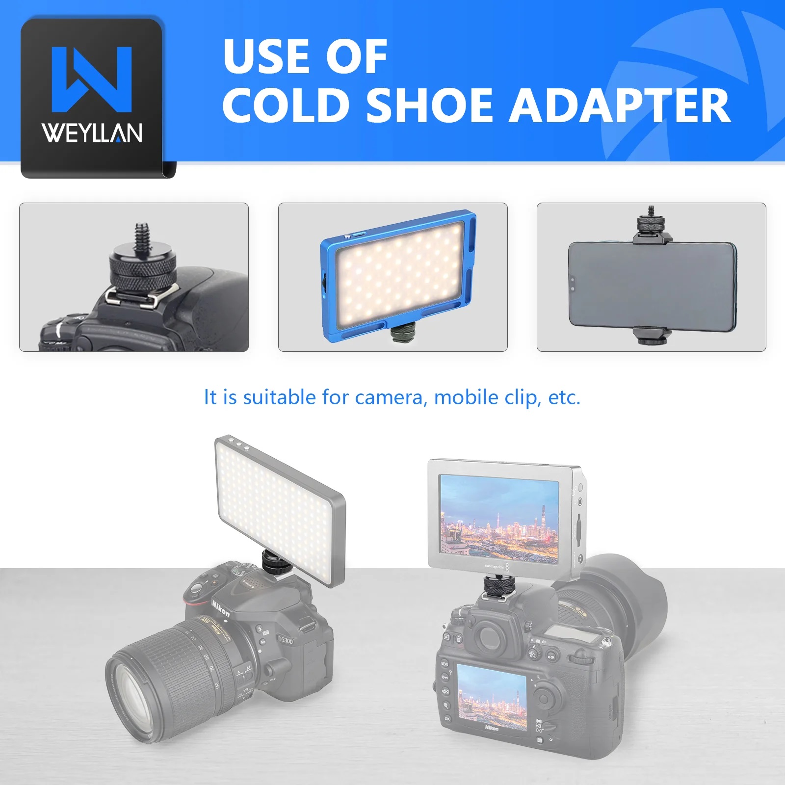 Weyllan G1 Mini tripod Head CNC Metal 18mm Cold Shoe Mount Mini Ball Head