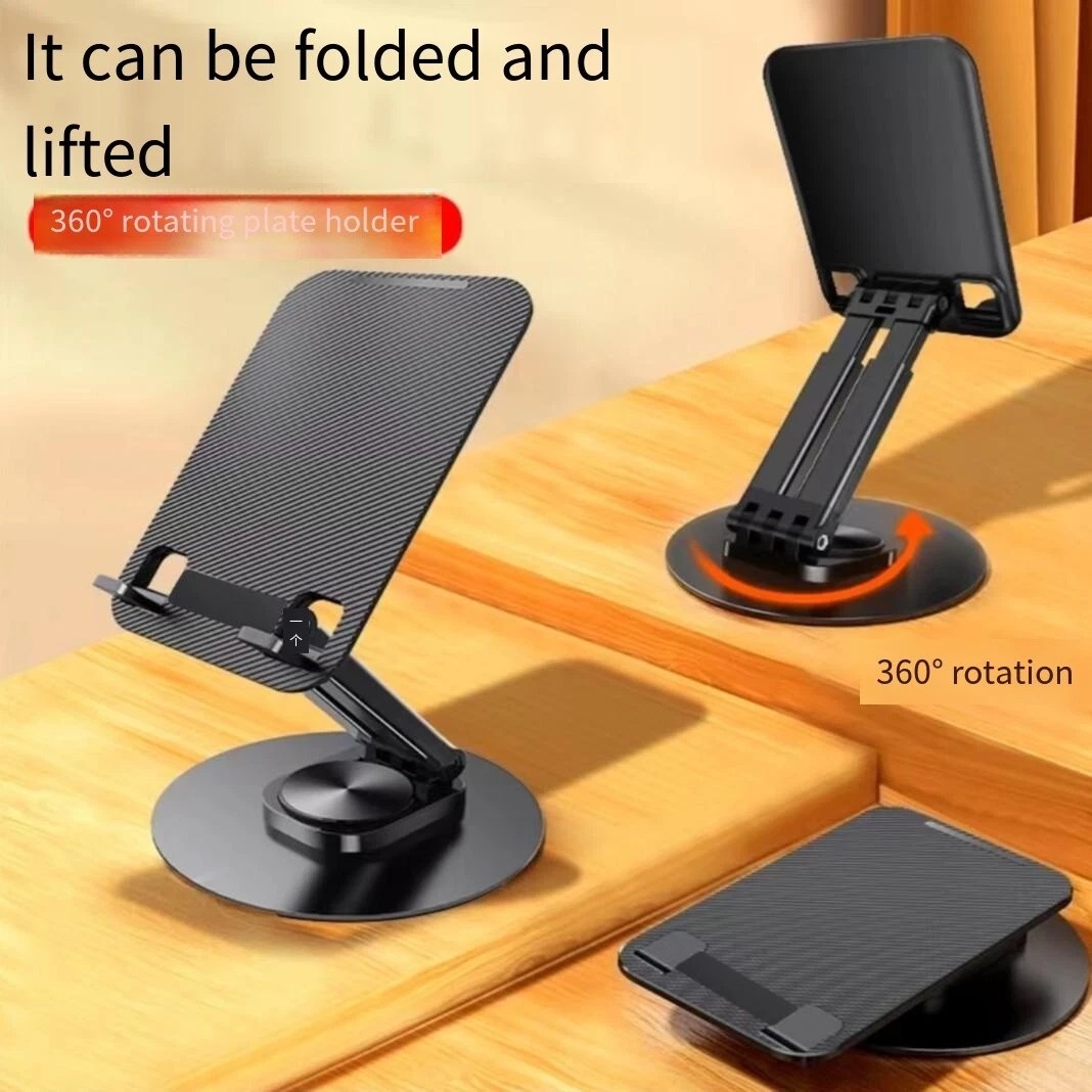 Folding Metal Rotating Tabletop Metal Bracket Multifunctional Rotating Cell Phone Holder