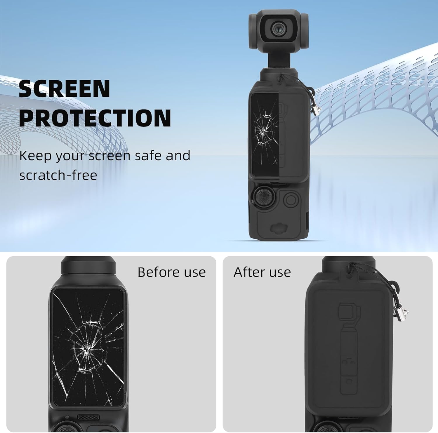 Silicone Protective Case Cover Sleeve For DJI OSMO Pocket 3 (Black)