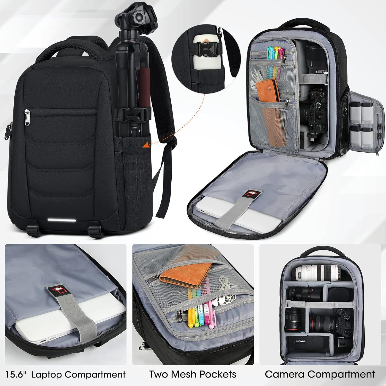 Camera Backpack Anti-Theft Waterproof Camera Bag Laptop Backpack
