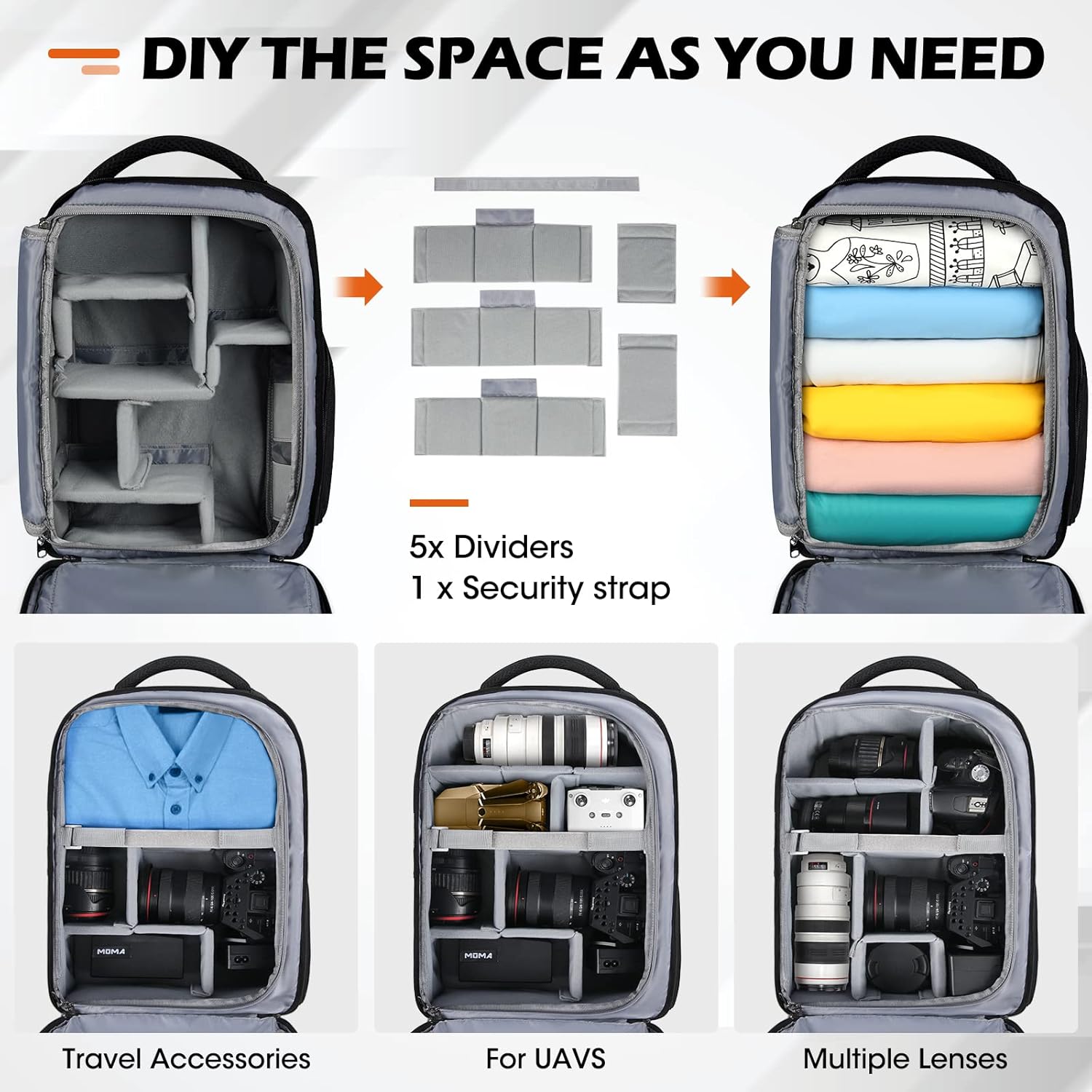 Camera Backpack Anti-Theft Waterproof Camera Bag Laptop Backpack