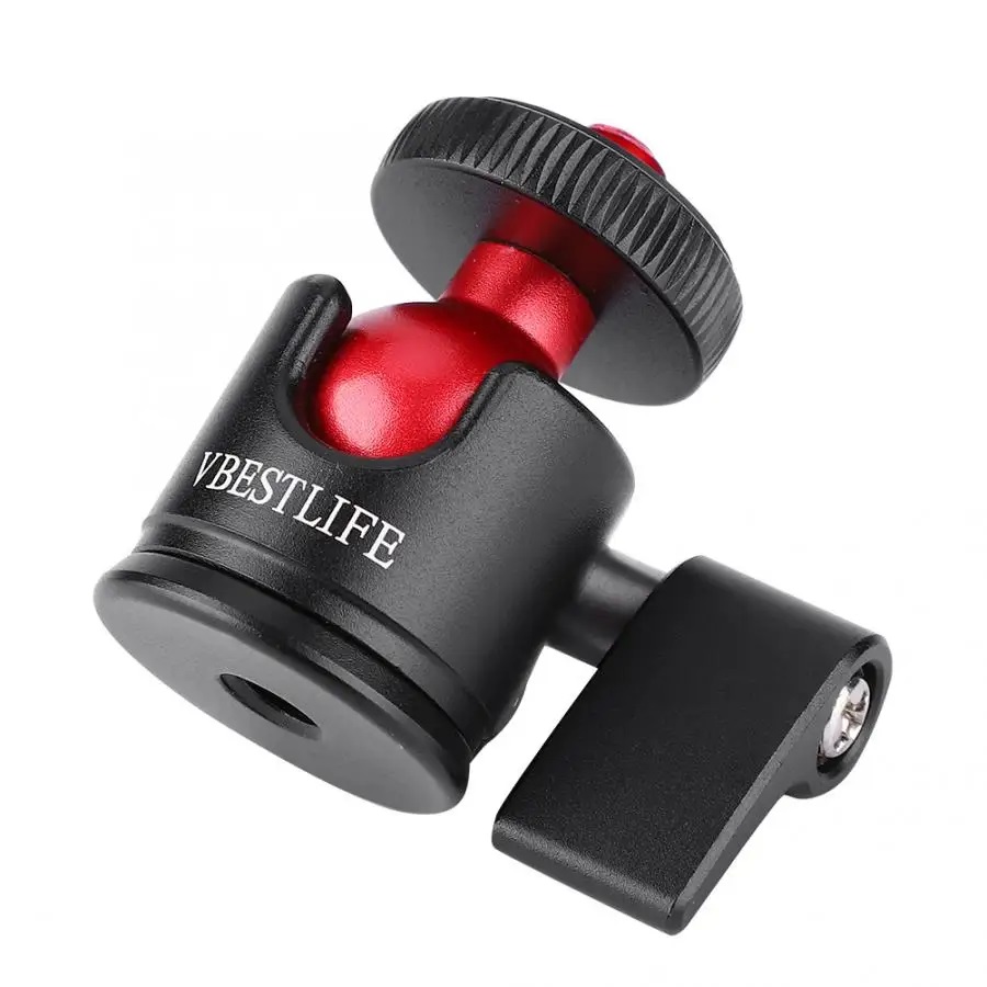 Mini Ball Head Mount Aluminum Alloy 360 Degree 1/4" Screw Mount