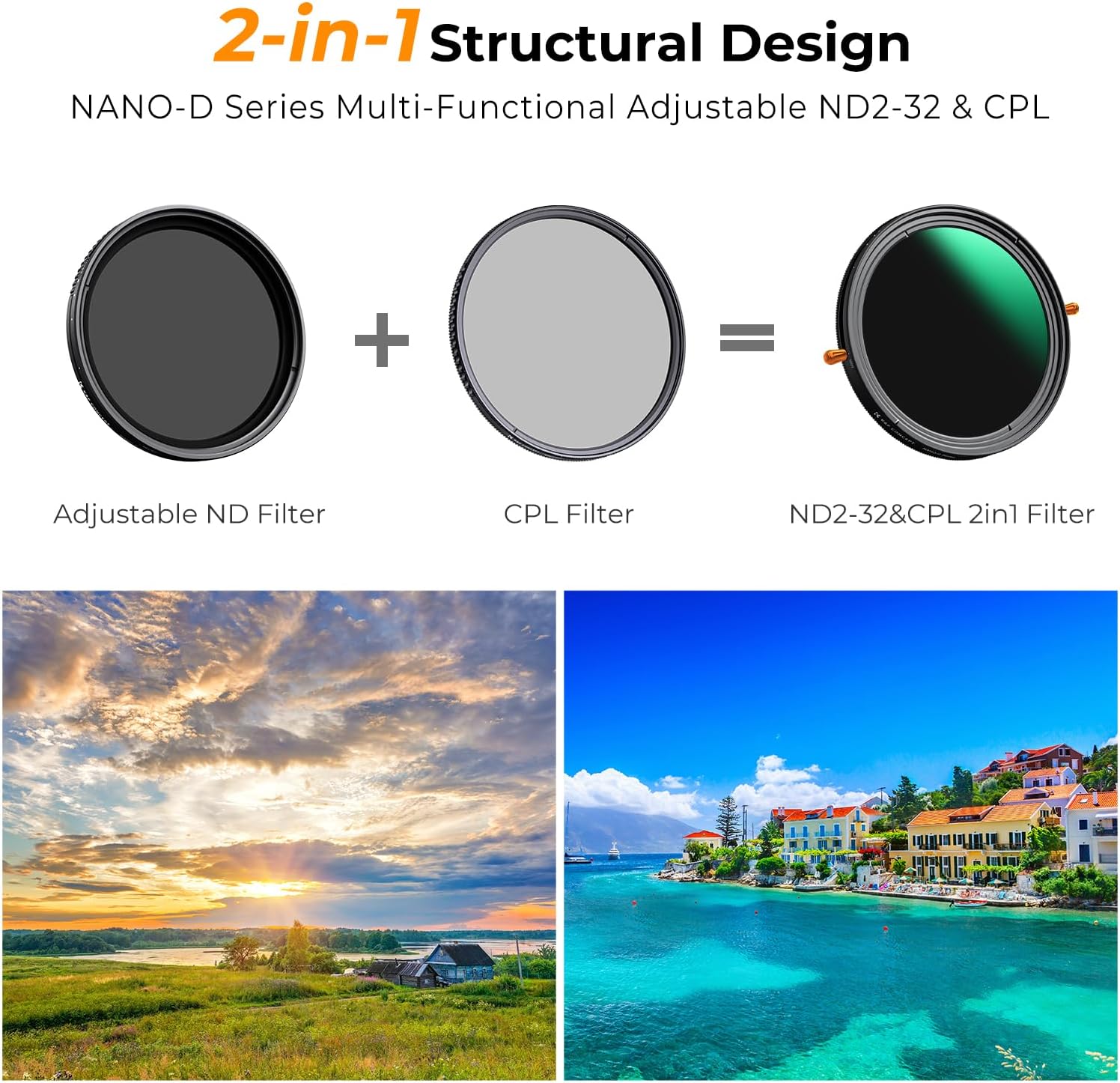 K&F Concept Nano-D Variable ND2-32 & CPL MC Filter 77mm