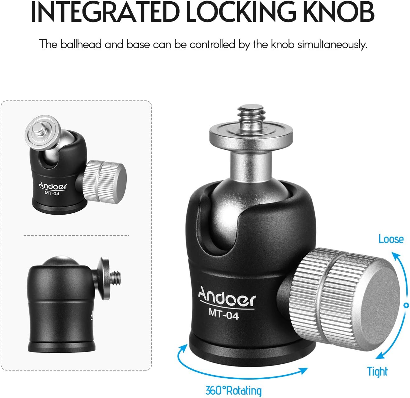 MT-04 Mini Ball Head Camera Tripod Monopd Mount