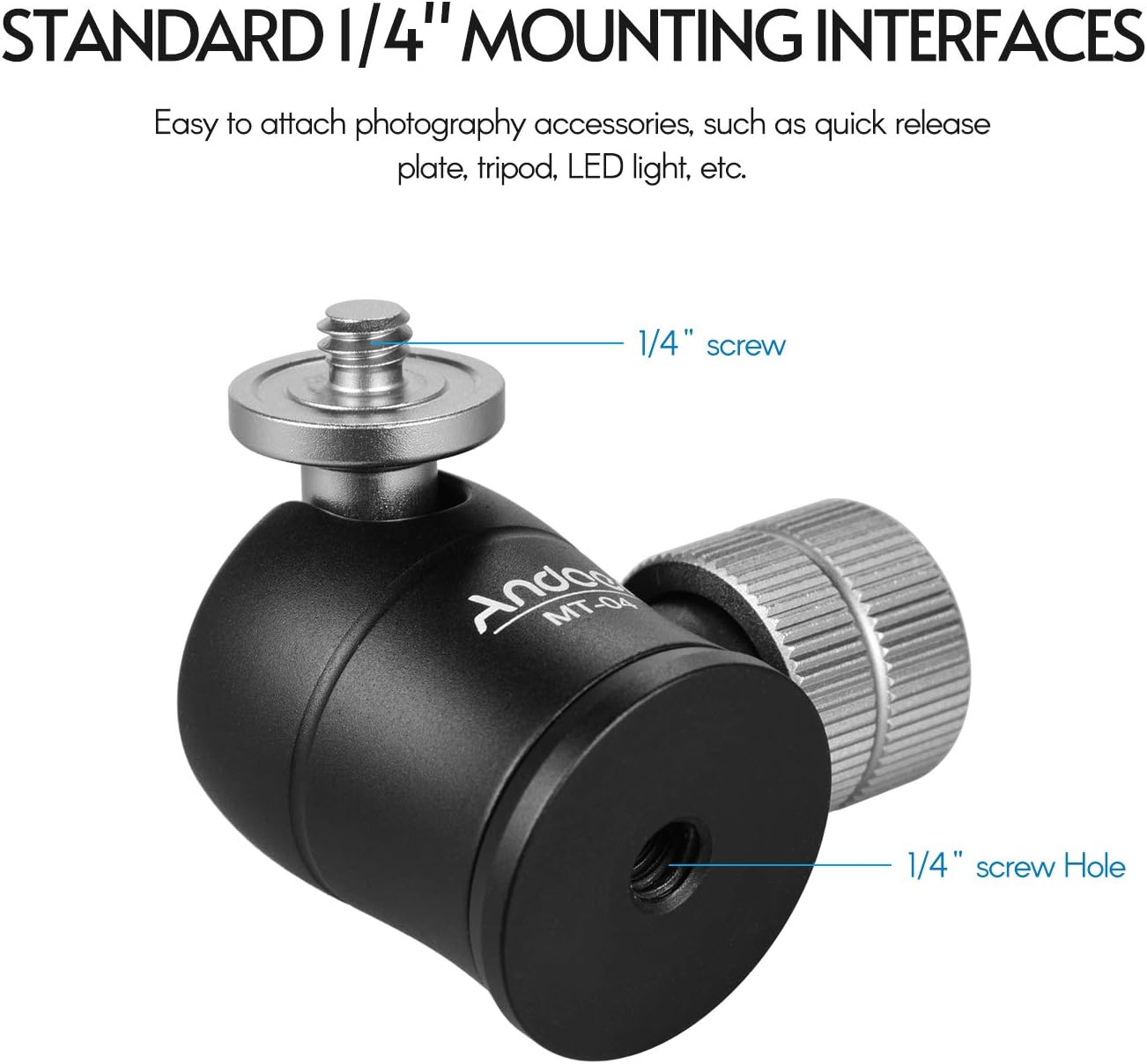 MT-04 Mini Ball Head Camera Tripod Monopd Mount