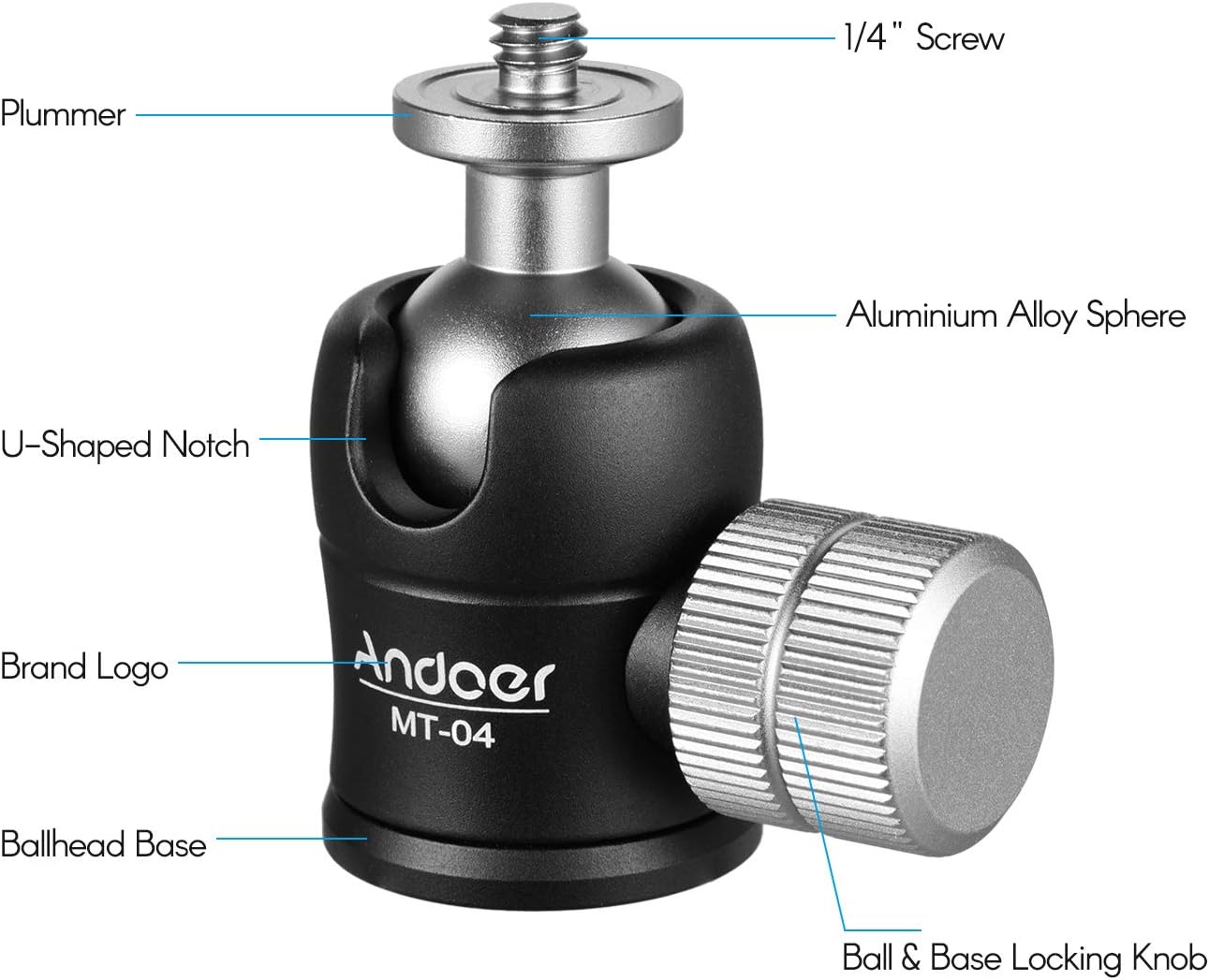 MT-04 Mini Ball Head Camera Tripod Monopd Mount