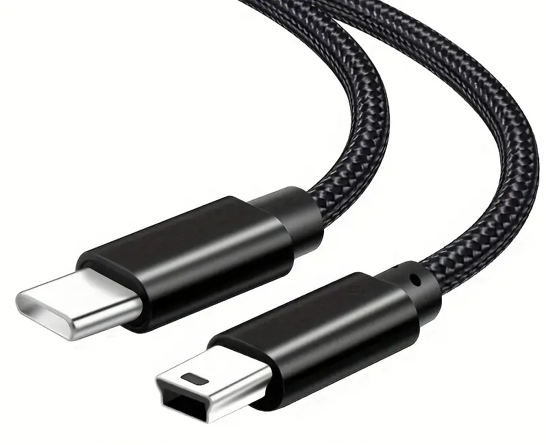 USB Type-C to USB Mini B 5 Pin Braided Cable 1M