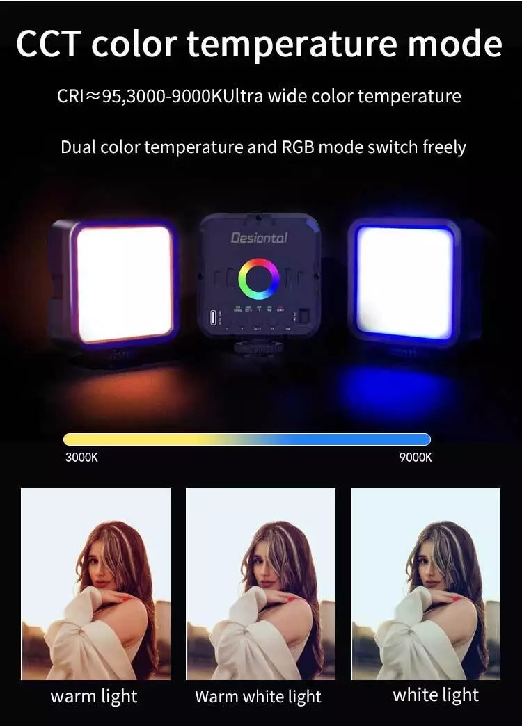 W70 RGB 7W 1200mAh LED Fill Light Portable Adjustable Light