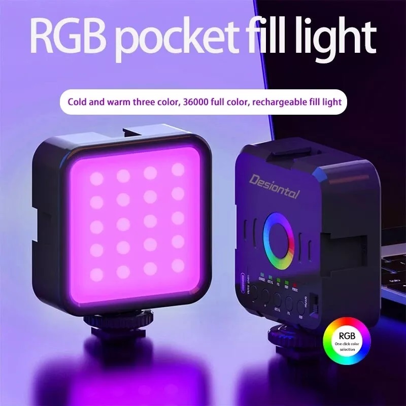 W70 RGB 7W 1200mAh LED Fill Light Portable Adjustable Light