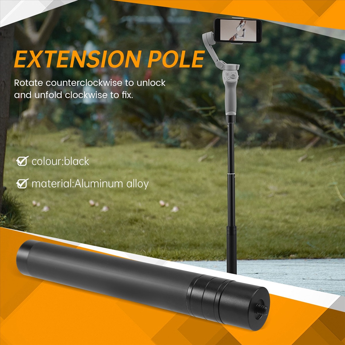 Handheld Extension Stabilizer 29inch Adjustable Selfie Stick