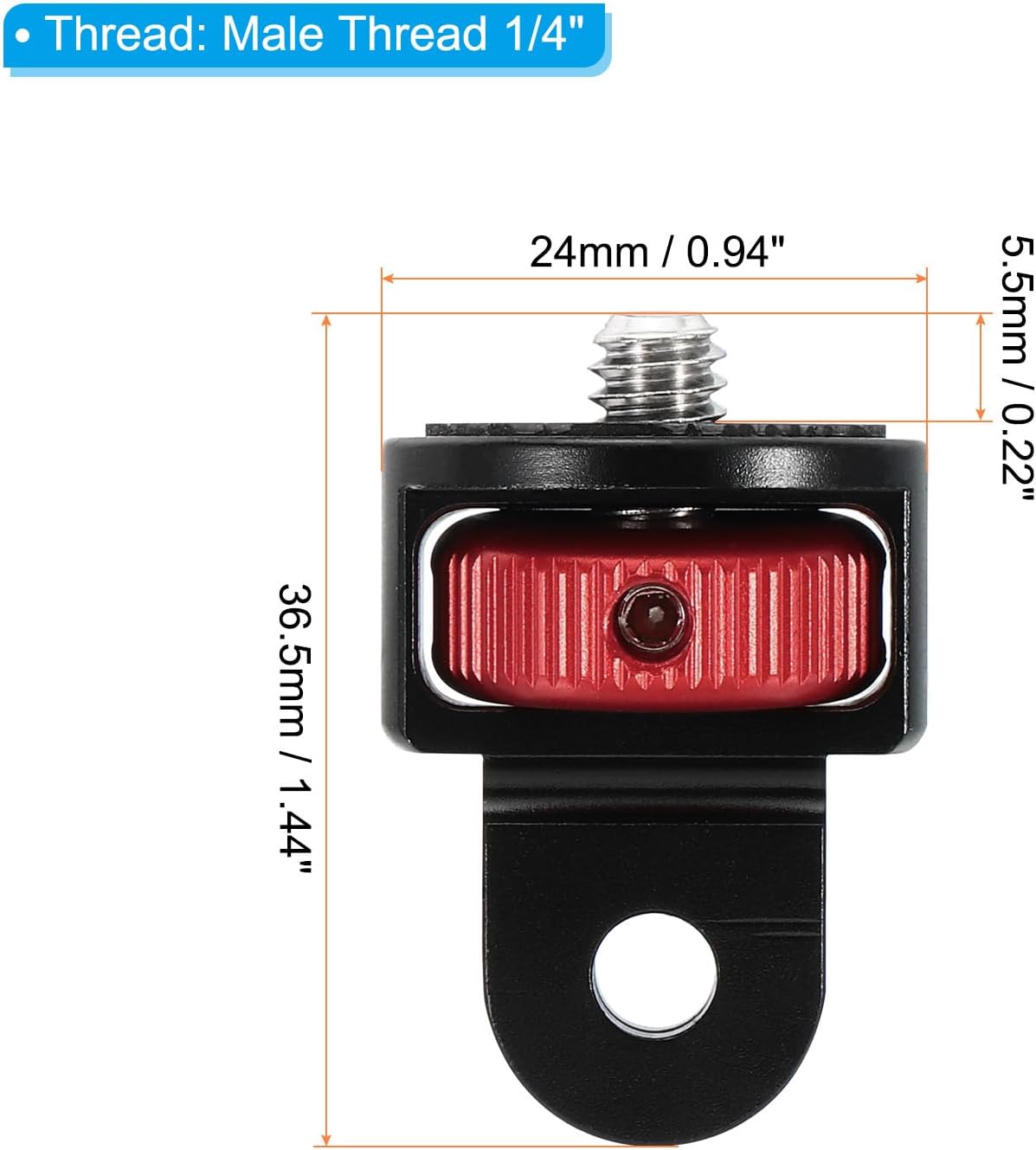 Aluminum Tripod Mount Adapter 360° Adjustment 1/4" Screw Conversion Adapter