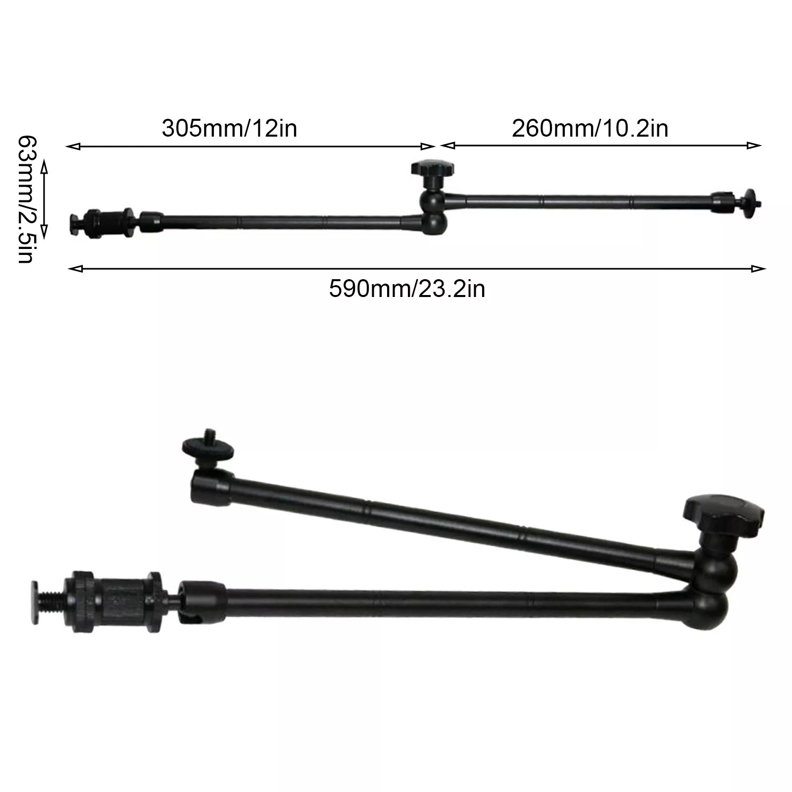 Aluminum Alloy Camera Arm Super Clamp 20inch Arm And Clamp