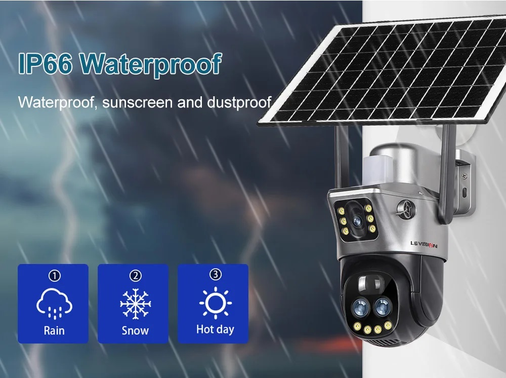 SOLAR CAMERA LS-CS3U-4G-10X-SA 12MP Three-Lens 4G PTZ Camera Outdoor
