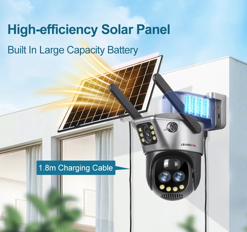 SOLAR CAMERA LS-CS3U-4G-10X-SA 12MP Three-Lens 4G PTZ Camera Outdoor