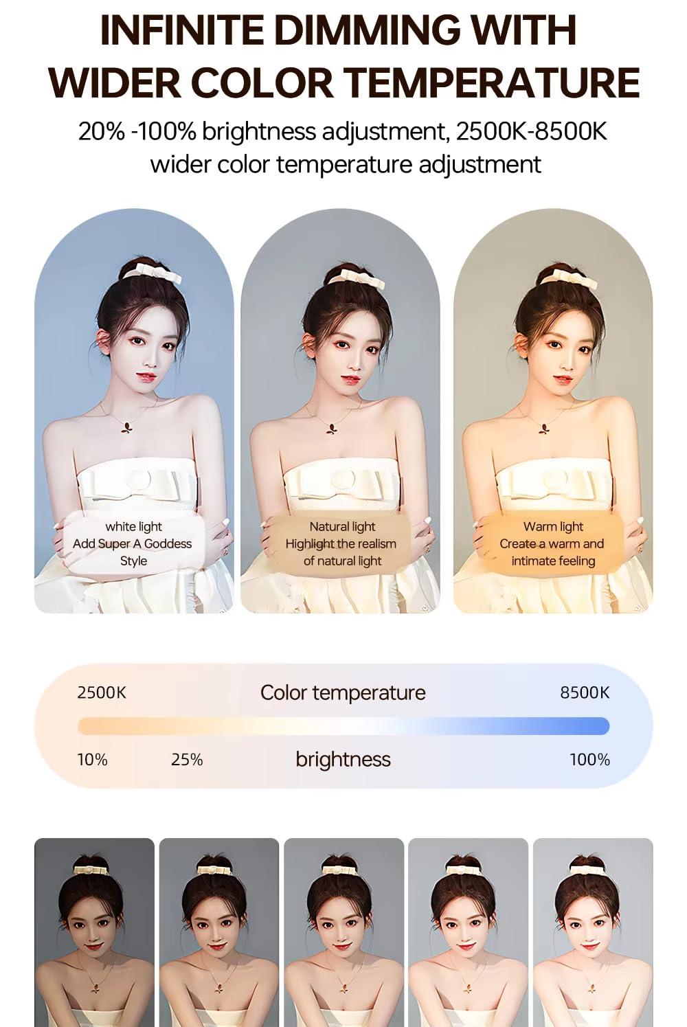 YM-200 Rechargeable 20W Selfie Portable Ring Light Phone Adjustable Fill Ring Light