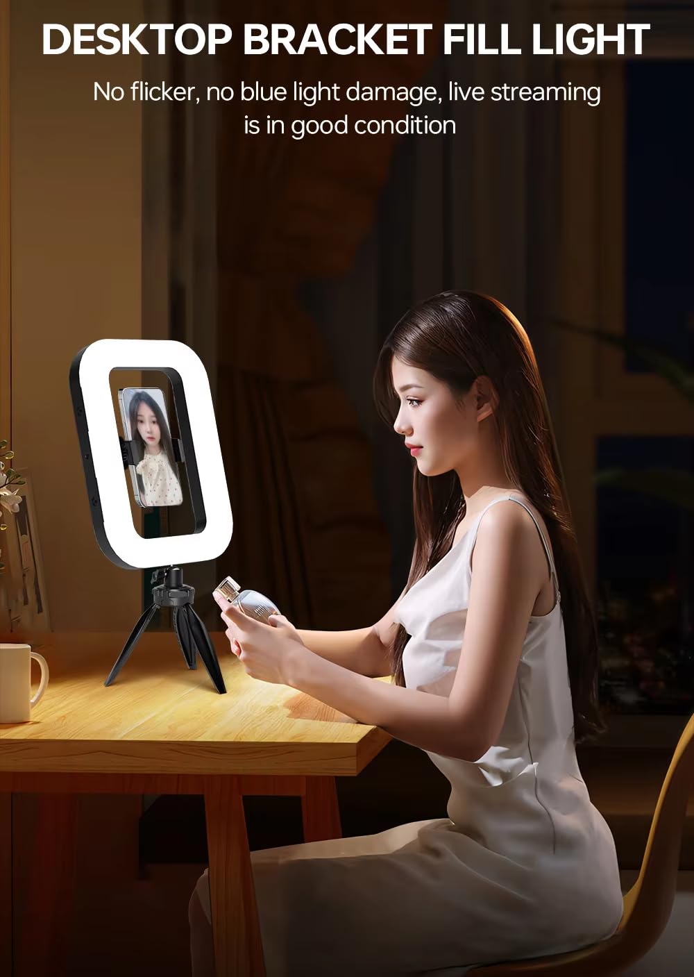 YM-200 Rechargeable 20W Selfie Portable Ring Light Phone Adjustable Fill Ring Light