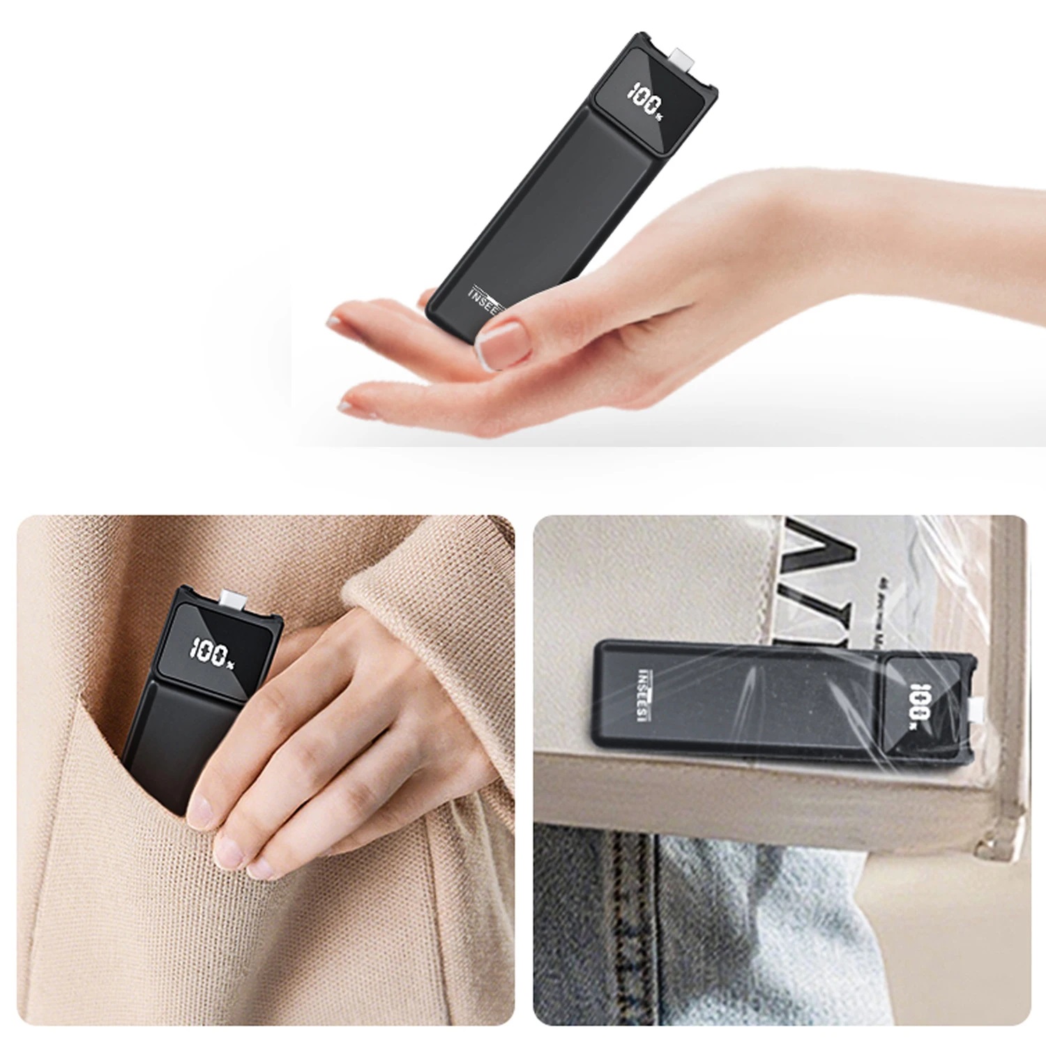 Portable Battery Handle for DJI Osmo Pocket 3 5000mAh with MINI Tripod