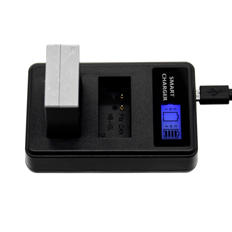 NB-10L Battery Charger LCD Smart USB Dual Channel Charger