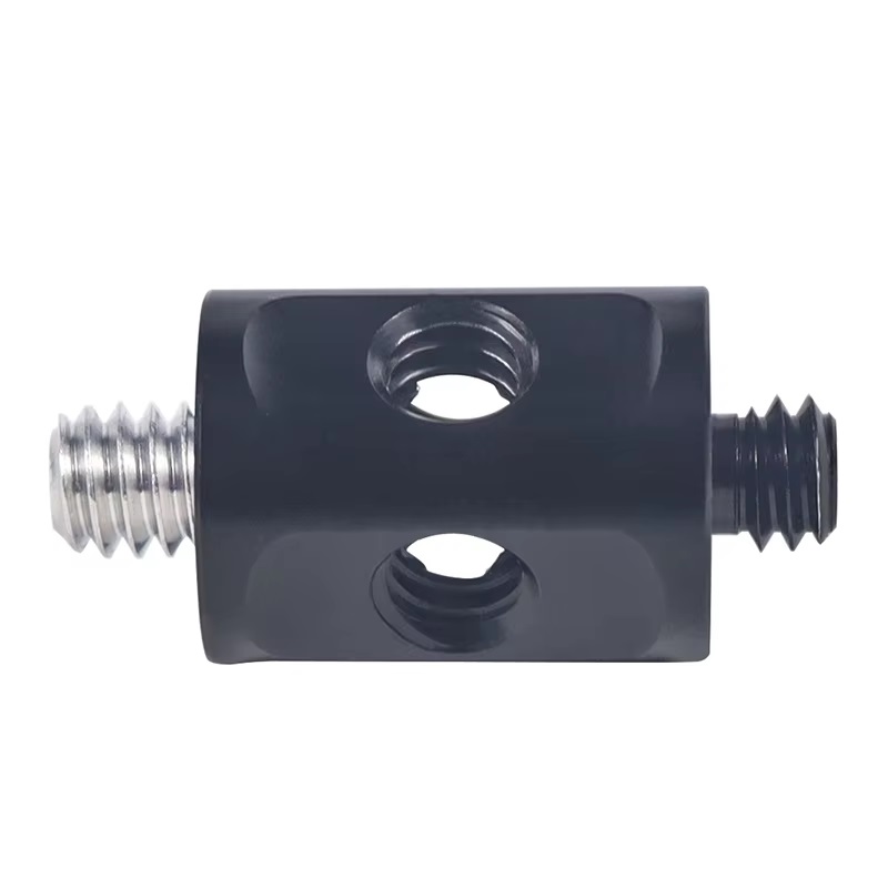 Dual 1/4 Screw Tube Rod Connecting Adapter Mount 1/4 Thread DLSR Shoulder Rig
