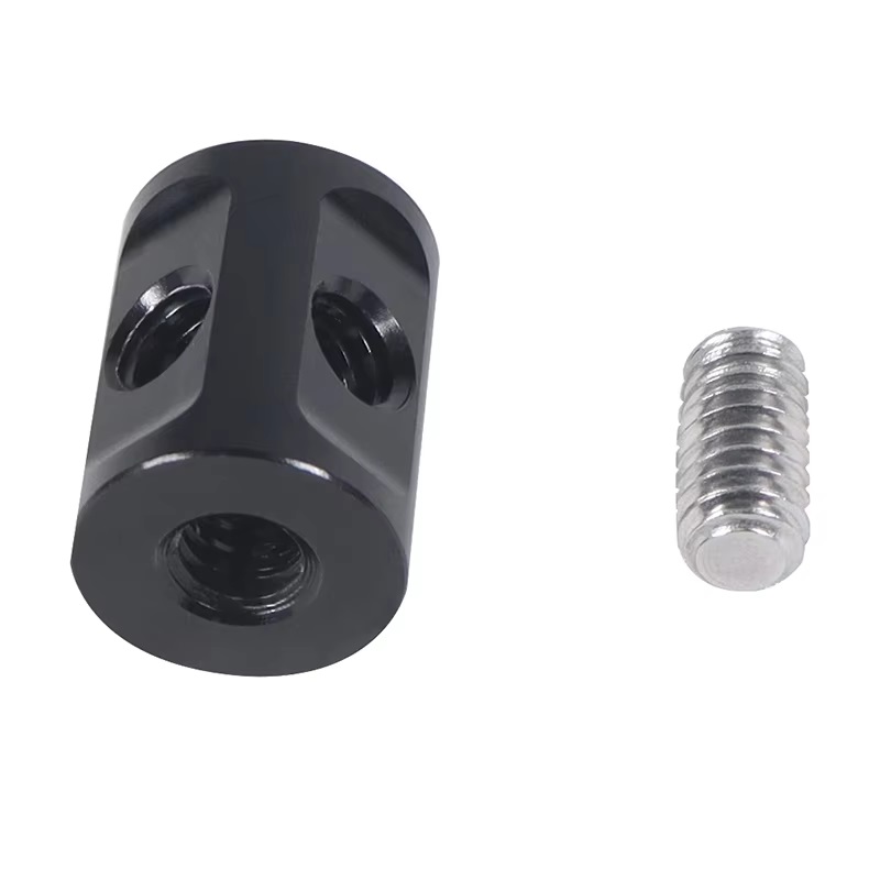 Dual 1/4 Screw Tube Rod Connecting Adapter Mount 1/4 Thread DLSR Shoulder Rig