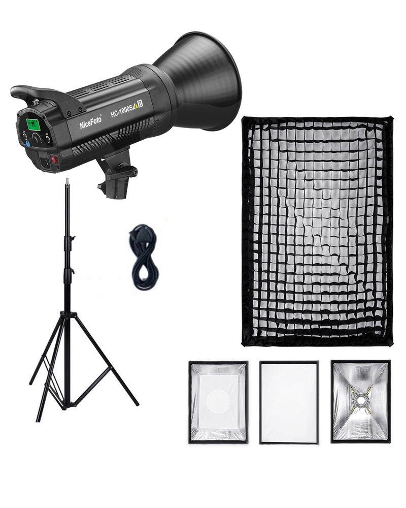 NiceFoto HC-1000SA II 100W Bi-Color LED Video Light With ES-690 60x90cm Softbox/Stand