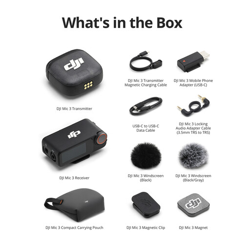 DJI Mic 3 Compact Wireless Microphone System/Recorder for Camera & Smartphone