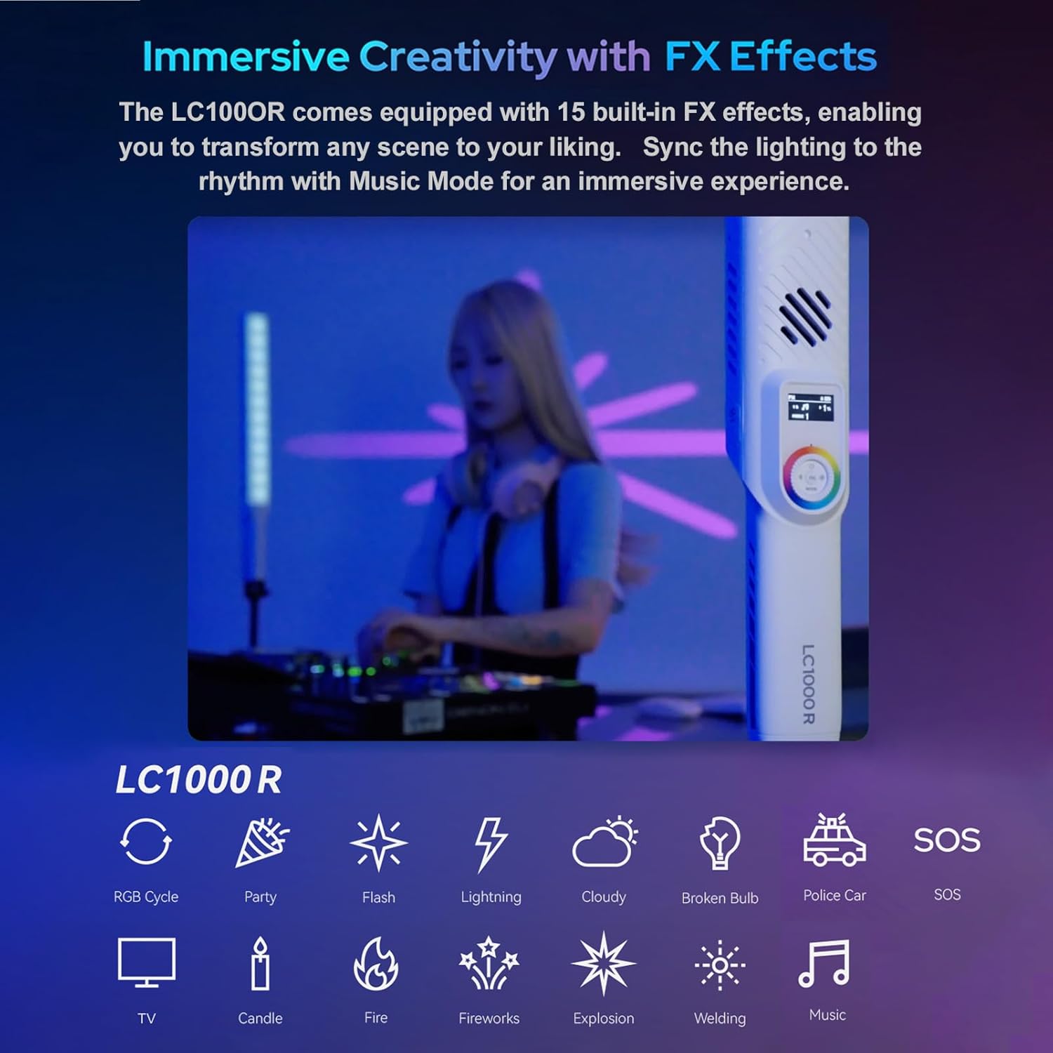 Godox LC1000R 100W RGB Hand-held LED Light Stick