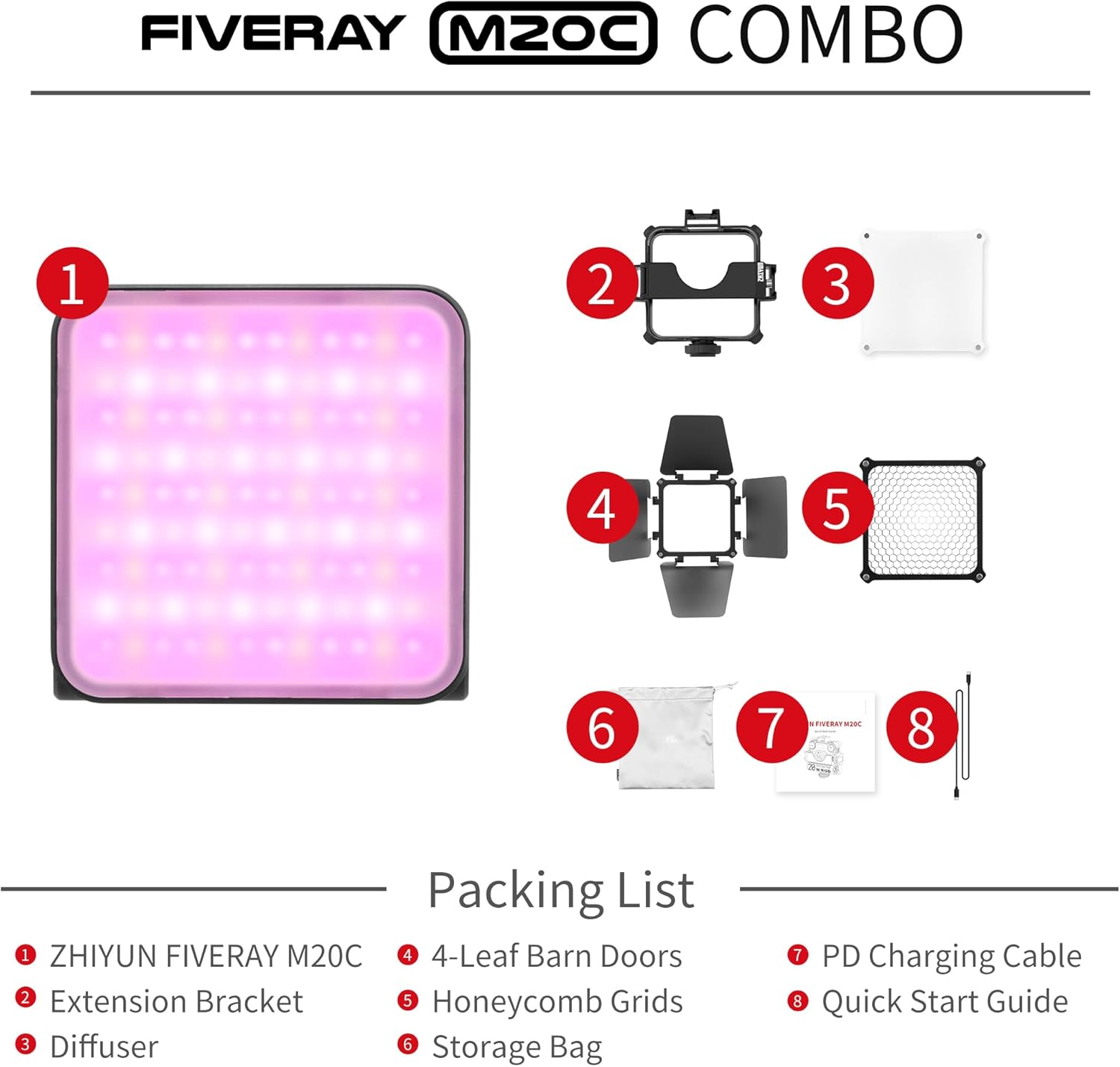 Zhiyun FIVERAY M20C RGB LED Light (Combo Version)