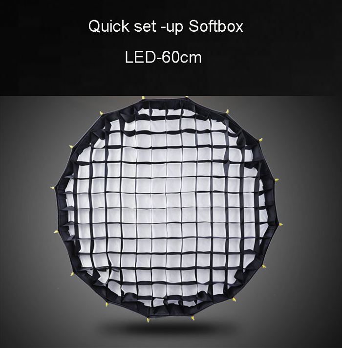 NiceFoto LED-Φ60g Quick Set-up Parabolic Softbox With Grid 60cm