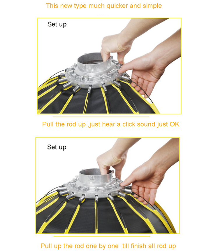 NiceFoto LED-Φ60g Quick Set-up Parabolic Softbox With Grid 60cm