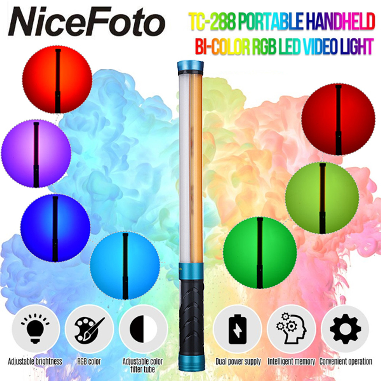NiceFoto TC-288 20W Bi-Color RGB LED Light Wand