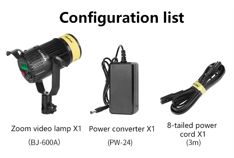 NiceFoto BJ-600A 30W Bi-Color Zoom LED Video Light