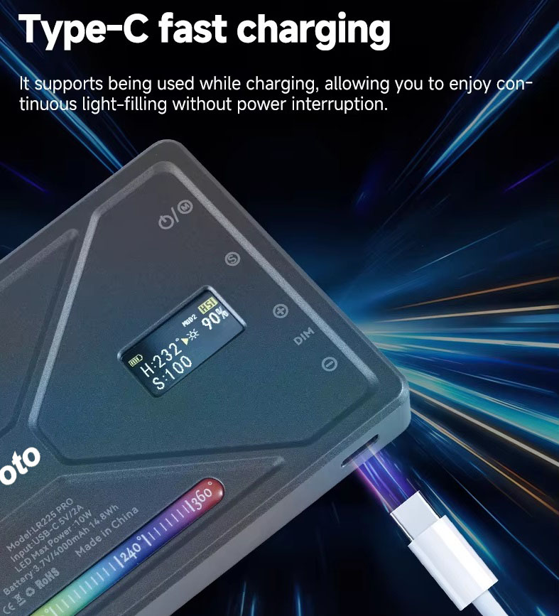 NiceFoto TC-225 Pro 10W RGB Pocket Light