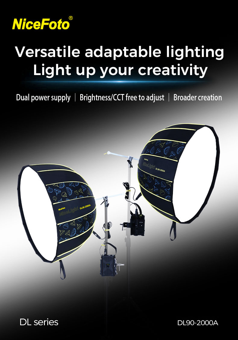 NiceFoto DL90-2000A 200W Bi-Color Umbrella Light(With Grid)